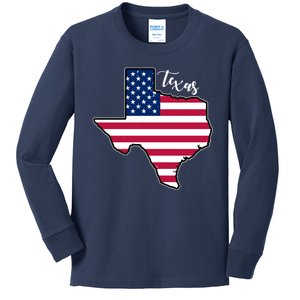 Texas United States Map Kids Long Sleeve Shirt