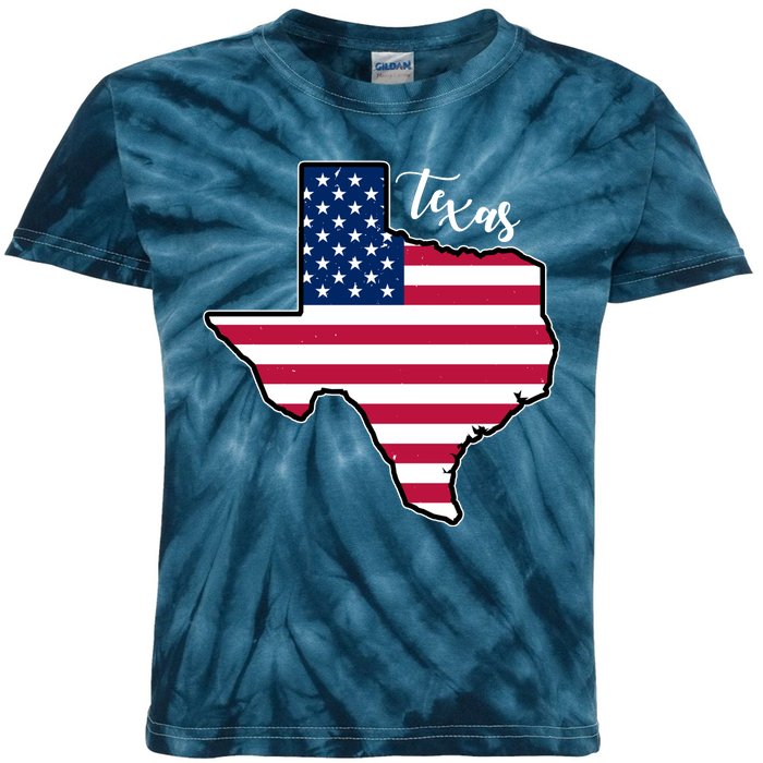 Texas United States Map Kids Tie-Dye T-Shirt