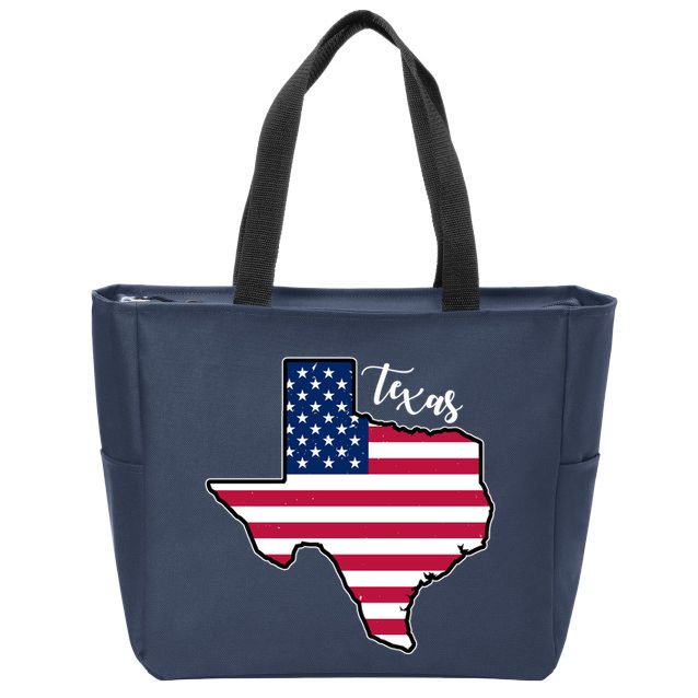 Texas United States Map Zip Tote Bag