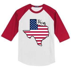 Texas United States Map Kids Colorblock Raglan Jersey