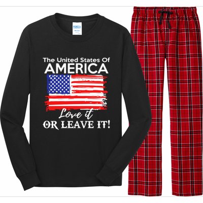 The United States Of America Love It Or Leave It Long Sleeve Pajama Set