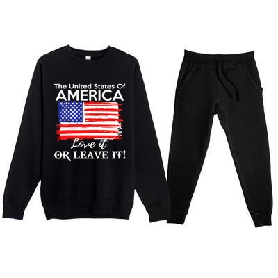 The United States Of America Love It Or Leave It Premium Crewneck Sweatsuit Set