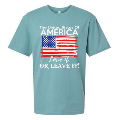 The United States Of America Love It Or Leave It Sueded Cloud Jersey T-Shirt