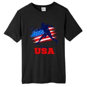 Tennis USA Support Team American Flag Tennis Sports Lover Premium Tall Fusion ChromaSoft Performance T-Shirt