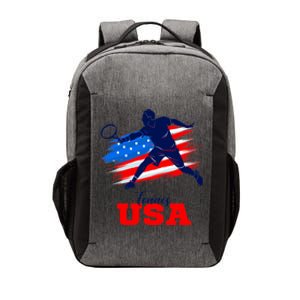 Tennis USA Support Team American Flag Tennis Sports Lover Premium Vector Backpack