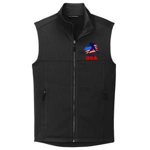 Tennis USA Support Team American Flag Tennis Sports Lover Premium Collective Smooth Fleece Vest