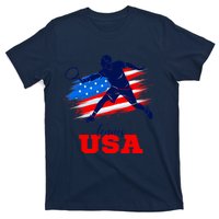 Tennis USA Support Team American Flag Tennis Sports Lover Premium T-Shirt