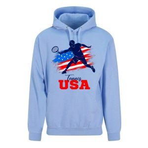 Tennis USA Support Team American Flag Tennis Sports Lover Premium Unisex Surf Hoodie