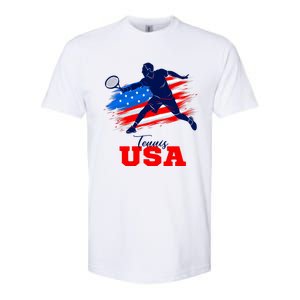 Tennis USA Support Team American Flag Tennis Sports Lover Premium Softstyle CVC T-Shirt