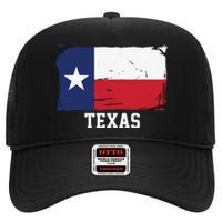 Texas United States Vintage Distressed Flag High Crown Mesh Back Trucker Hat