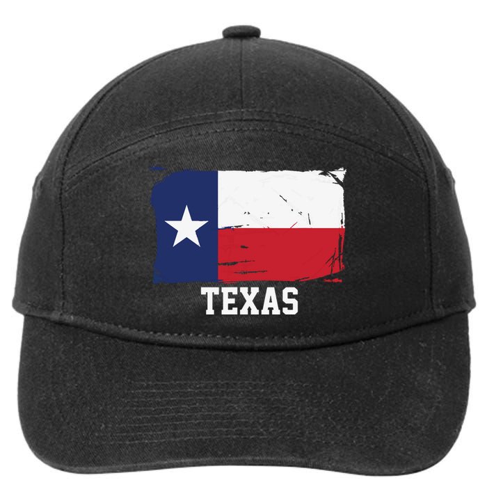 Texas United States Vintage Distressed Flag 7-Panel Snapback Hat