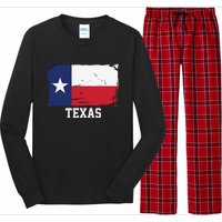 Texas United States Vintage Distressed Flag Long Sleeve Pajama Set