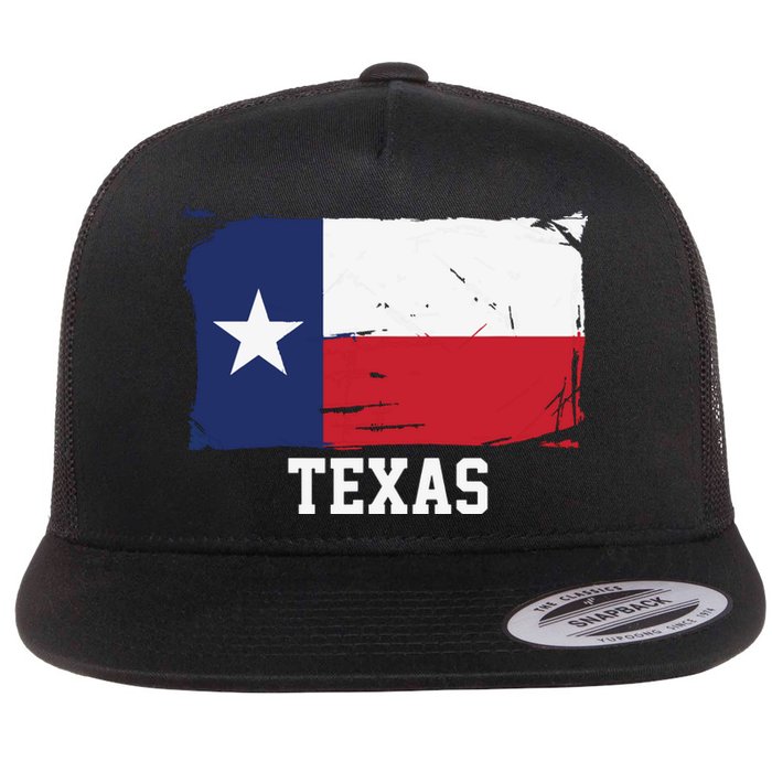 Texas United States Vintage Distressed Flag Flat Bill Trucker Hat