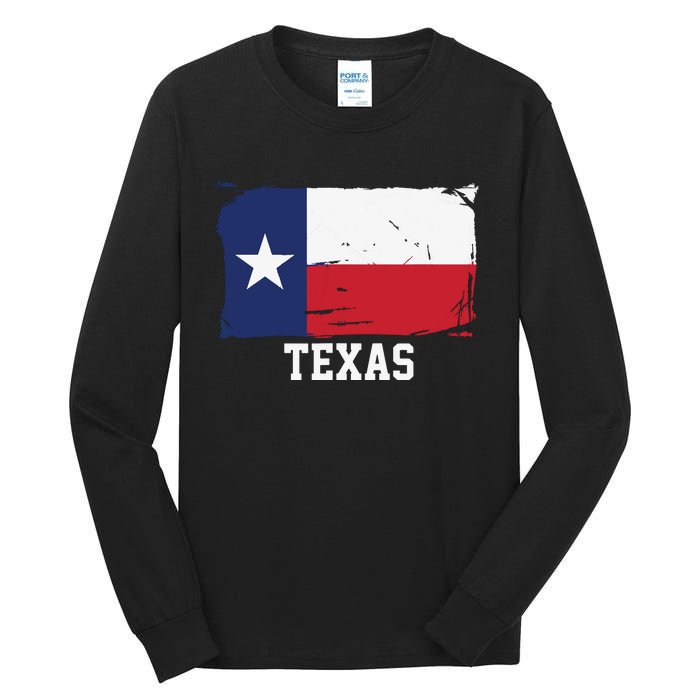 Texas United States Vintage Distressed Flag Tall Long Sleeve T-Shirt