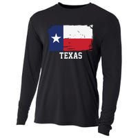 Texas United States Vintage Distressed Flag Cooling Performance Long Sleeve Crew