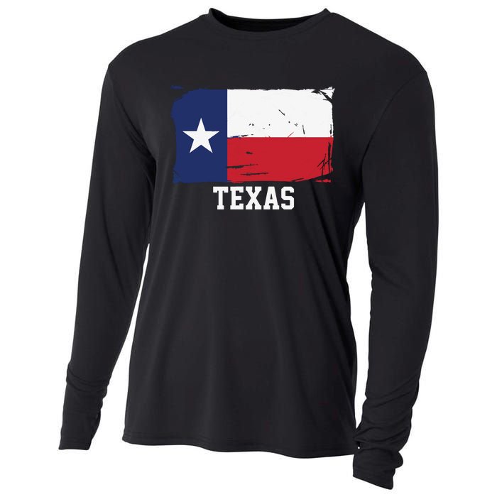 Texas United States Vintage Distressed Flag Cooling Performance Long Sleeve Crew