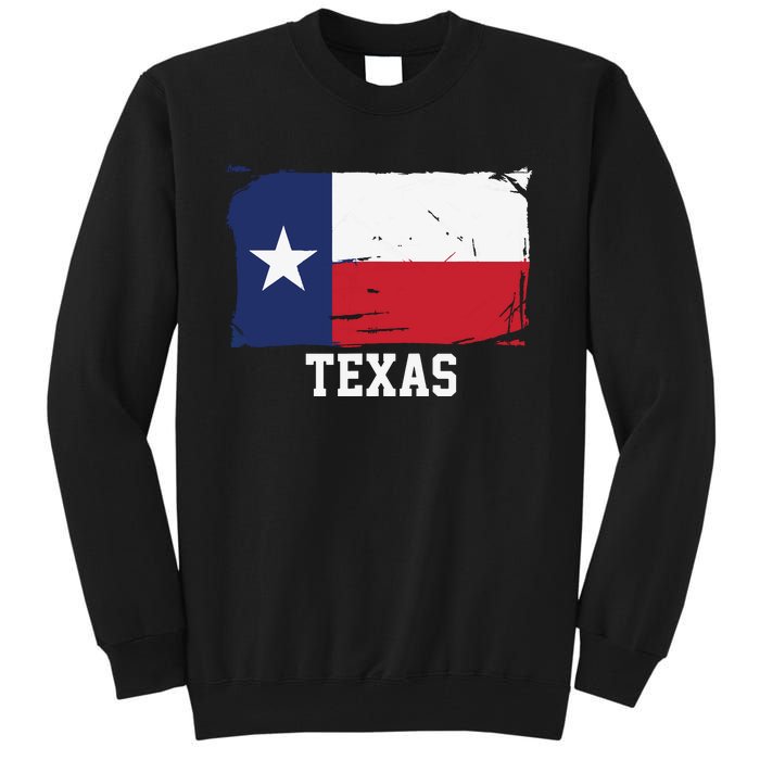 Texas United States Vintage Distressed Flag Tall Sweatshirt