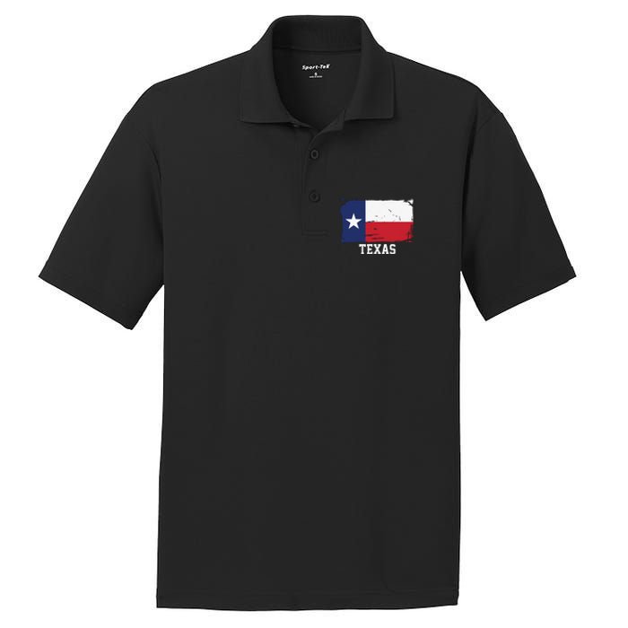 Texas United States Vintage Distressed Flag PosiCharge RacerMesh Polo