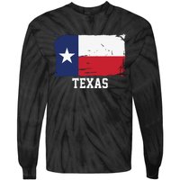 Texas United States Vintage Distressed Flag Tie-Dye Long Sleeve Shirt