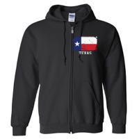 Texas United States Vintage Distressed Flag Full Zip Hoodie