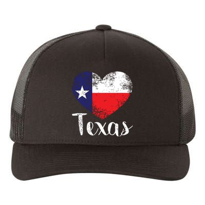 Texas United States Vintage State Flag In Heart Yupoong Adult 5-Panel Trucker Hat