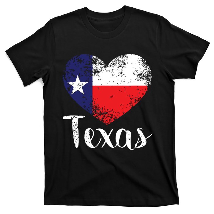 Texas United States Vintage State Flag In Heart T-Shirt