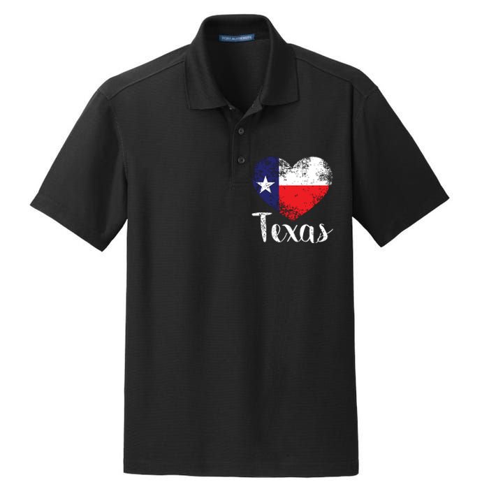 Texas United States Vintage State Flag In Heart Dry Zone Grid Polo