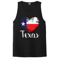 Texas United States Vintage State Flag In Heart PosiCharge Competitor Tank