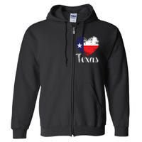 Texas United States Vintage State Flag In Heart Full Zip Hoodie