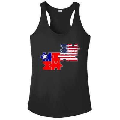 Taiwan Usa Taiwanese American Flag Gift Ladies PosiCharge Competitor Racerback Tank