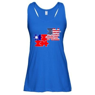 Taiwan Usa Taiwanese American Flag Gift Ladies Essential Flowy Tank