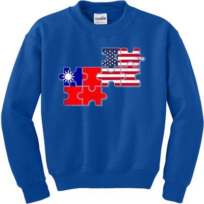 Taiwan Usa Taiwanese American Flag Gift Kids Sweatshirt