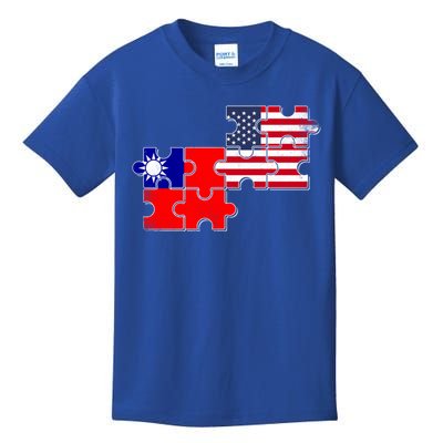 Taiwan Usa Taiwanese American Flag Gift Kids T-Shirt