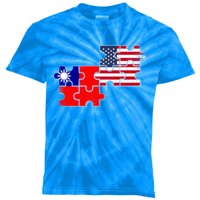 Taiwan Usa Taiwanese American Flag Gift Kids Tie-Dye T-Shirt