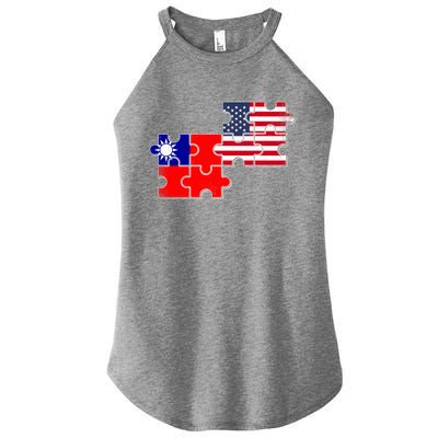 Taiwan Usa Taiwanese American Flag Gift Women’s Perfect Tri Rocker Tank