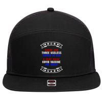 Three Useless Things In USA Face Vaccine Joe Biden 7 Panel Mesh Trucker Snapback Hat