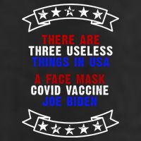 Three Useless Things In USA Face Vaccine Joe Biden 7 Panel Mesh Trucker Snapback Hat