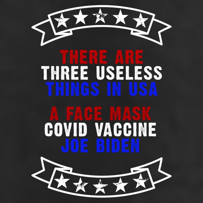 Three Useless Things In USA Face Vaccine Joe Biden 7 Panel Mesh Trucker Snapback Hat