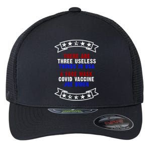 Three Useless Things In USA Face Vaccine Joe Biden Flexfit Unipanel Trucker Cap