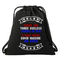 Three Useless Things In USA Face Vaccine Joe Biden Drawstring Bag