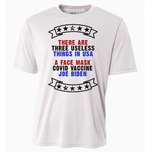 Three Useless Things In USA Face Vaccine Joe Biden Cooling Performance Crew T-Shirt