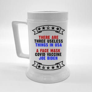 Three Useless Things In USA Face Vaccine Joe Biden Beer Stein