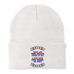 Three Useless Things In USA Face Vaccine Joe Biden Knit Cap Winter Beanie