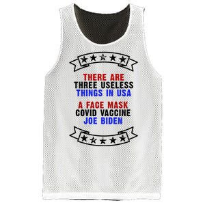 Three Useless Things In USA Face Vaccine Joe Biden Mesh Reversible Basketball Jersey Tank