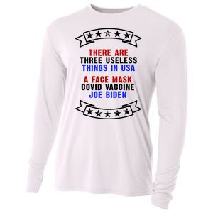 Three Useless Things In USA Face Vaccine Joe Biden Cooling Performance Long Sleeve Crew