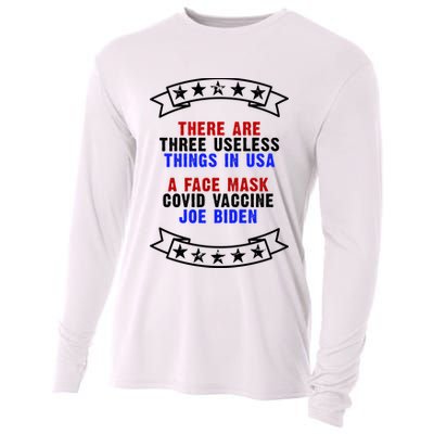 Three Useless Things In USA Face Vaccine Joe Biden Cooling Performance Long Sleeve Crew
