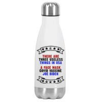 Three Useless Things In USA Face Vaccine Joe Biden Stainless Steel Insulated Water Bottle