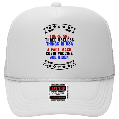 Three Useless Things In USA Face Vaccine Joe Biden Trucker Hat