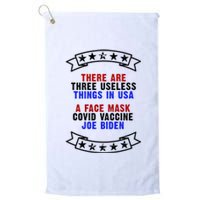 Three Useless Things In USA Face Vaccine Joe Biden Platinum Collection Golf Towel