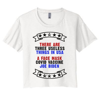 Three Useless Things In USA Face Vaccine Joe Biden Crop Top